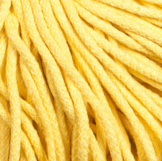 Пряжа Yarnart Macrame Braided №754 жовтий, макраме для ручного в'язання спицями та гачком 754 фото