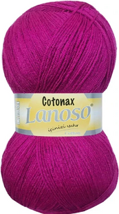 Пряжа Lanoso COTONAX №949 фуксія пряжа бавовни з акрилом, для ручного в'язання спицями та гачком 949 фото