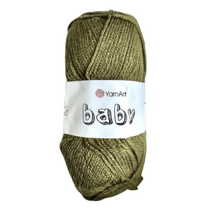 Пряжа Yarnart Baby №39 хакі - дитяча, для в'язання спицями і гачком 39 фото
