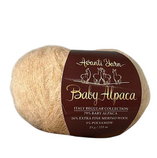 Пряжа AVANTI YARN BABY ALPACA №13 світло-коричневий, пряжа напіввовняна, для в'язання гачком и спицями 13 фото