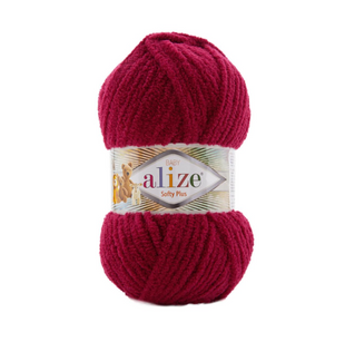 Пряжа Alize Softy Plus (Софті Плюс) №107 червоний, плюшева, нитки для в&rsquo;язання 107 фото