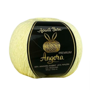 Пряжа Avanti Yarn Angora Premium №SF07-2008 жовтий (ангора, нейлон, паєтки) 100 г, 500 м SF07-2008 фото