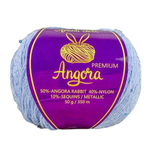 Пряжа Avanti Yarn Angora Premium (Ангора Преміум) №EF49/2027 світло-синій, ангора з люрексом і паєтками EF49/2027 фото