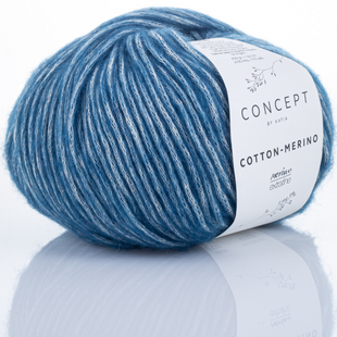 Пряжа Katia Cotton-Merino №133 синій (бавовна, мериносова вовна) 105 м, 50 г 133 фото