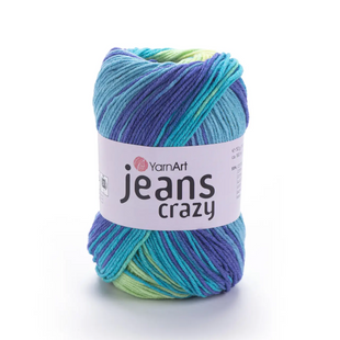 Пряжа Yarnart Jeans Crazy №8218 полухлопок, секционного окрашевания, нитки для вязания 8218 фото