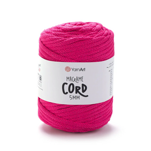Пряжа Yarnart Macrame Cord 5 мм №803 яскраво-малиновый, напівбавовна, нитки для плетіння макраме 803 фото