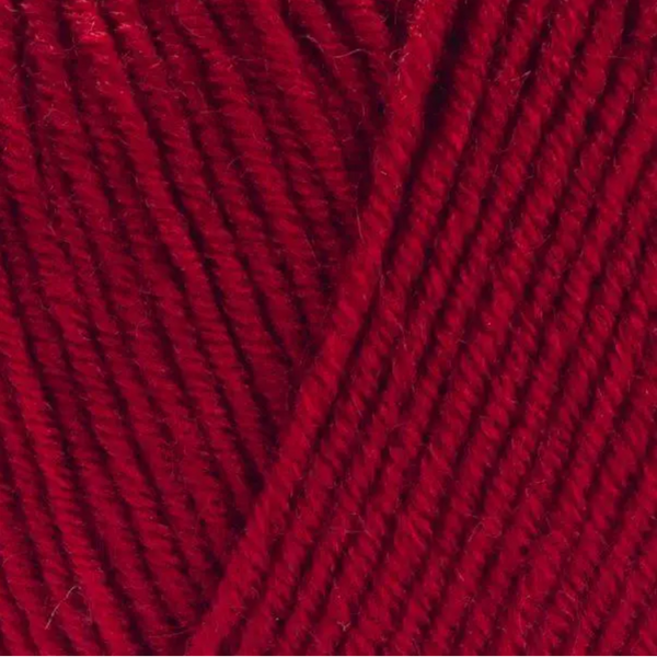 Пряжа Yarnart Super Merino №251 червоний, вовна з акрилом нитки для в'язання спицями та гачком 251 фото