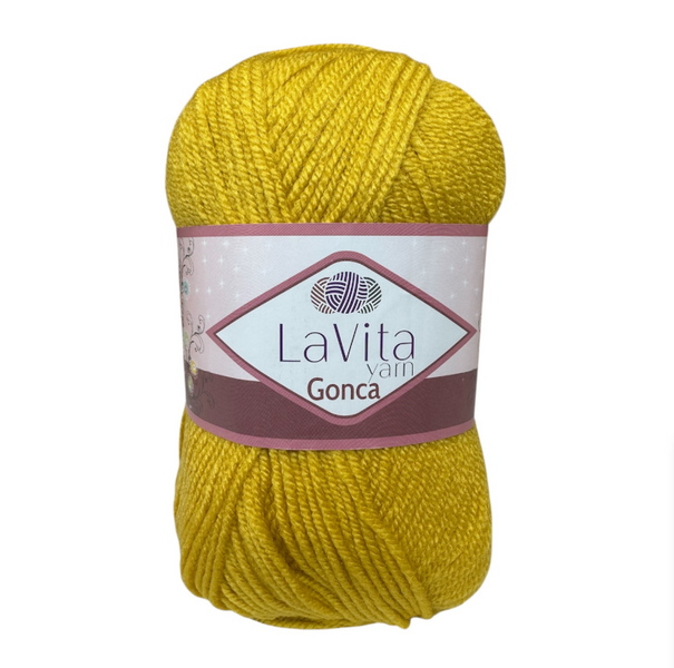 Пряжа LaVita Yarn Gonca (Гонка) №2025 гірчиця, акрил, нитки для в’язання 2025 фото Пряжа LaVita Yarn Gonca (Гонка) №2025 гірчиця, акрил, нитки для в’язання 2025 фото