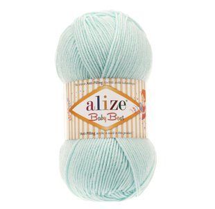 Пряжа Alize Baby Best (Бейби Бест) №820 голубой, акрил с бамбуком, нитки для вязания 820 фото