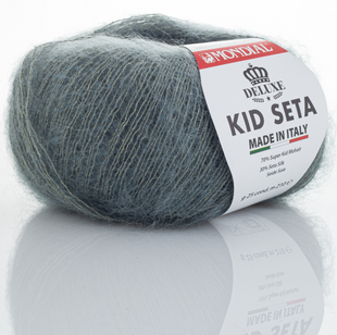 Пряжа Mondial Kid Seta №565 бомбезна полинь (кід мохер, шовк) 210 м, 25 г 565 фото