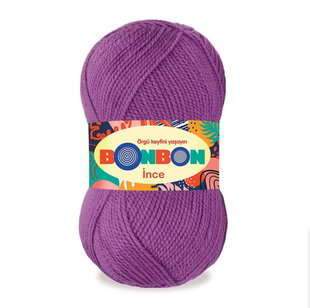 Пряжа Nako Bonbon Ince №98402 темно-бузковий (акрил) 100 г, 300 м 98402 фото
