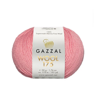 Пряжа Gazzal Wool 175 № 330 темний рожевий колір, 175м/50гр, 100% вовна мериноса, для ручного в'язання спицями та гачком 330 фото