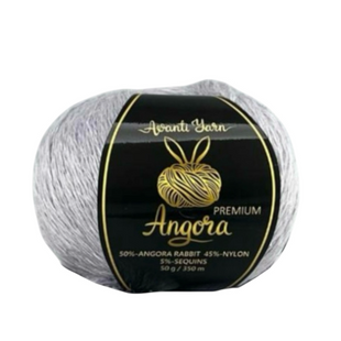 Пряжа Avanti Yarn Angora Premium №SF11-101 графіт (ангора, нейлон, паєтки) 100 г, 500 м SF11-101 фото