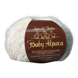 Пряжа AVANTI YARN BABY ALPACA №10 світло-сірий, пряжа напіввовняна, для в'язання гачком и спицями 10 фото