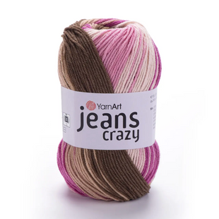 Пряжа Yarnart Jeans Crazy №8219 полухлопок, секционного окрашевания, нитки для вязания 8219 фото