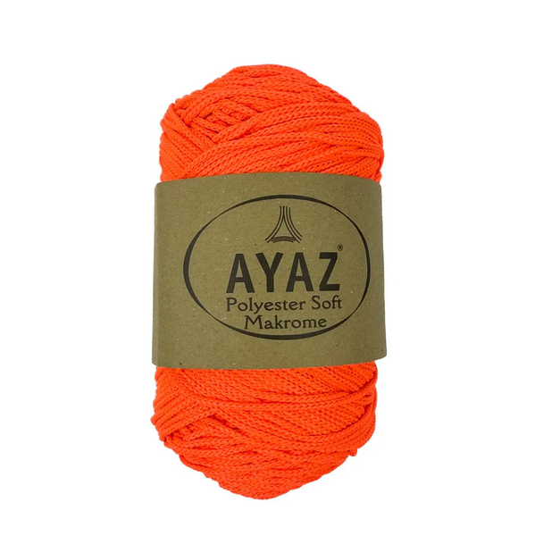 Пряжа Ayaz Polyester Soft Makrome (Аяз Софт Макроме) №1398 помаранчевий неон, для сумок макраме та в'язання гачком 1398 фото Пряжа Ayaz Polyester Soft Makrome (Аяз Софт Макроме) №1398 помаранчевий неон, для сумок макраме та в'язання гачком 1398 фото