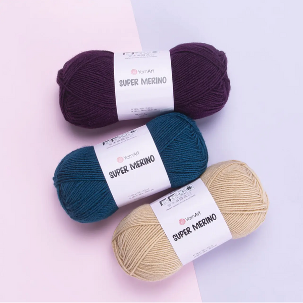 Пряжа Yarnart Super Merino №256 молочний, вовна з акрилом нитки для в'язання спицями та гачком 256 фото