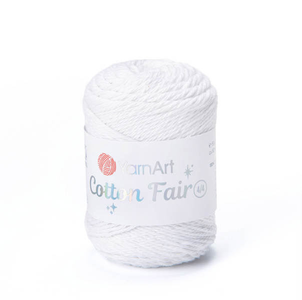 Пряжа YarnArt Cotton Fair 4/4 №5501 белый (хлопковая) 50 г, 80 м 5501 фото Пряжа YarnArt Cotton Fair 4/4 №5501 белый (хлопковая) 50 г, 80 м 5501 фото