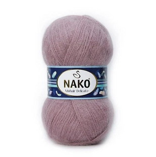 Пряжа Nako Mohair Delicate №1429/6114 сухая роза (полушерсть) 100 г, 500 м 1429/6114 фото