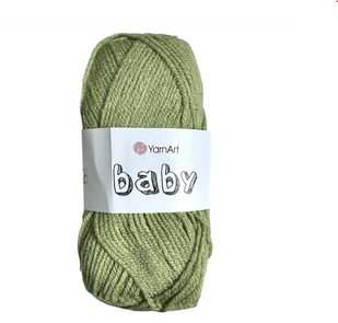 Пряжа Yarnart Baby №69 зелений - дитяча, для в'язання спицями і гачком 69 фото