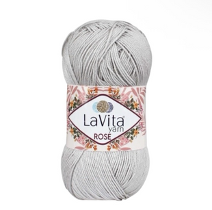 Пряжа LaVita Rose №6036 світло-сірий (акрил) 100 г, 350 м 6036 фото