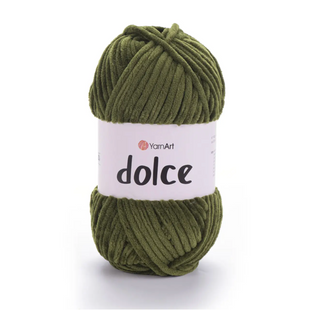 Пряжа Yarnart Dolce №772 хакі - плюшева, велюр для в'язання спицями і гачком 772 фото