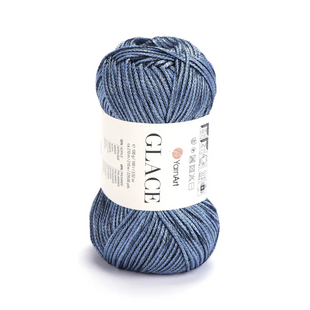 Пряжа Yarnart Glace №7308 блакитний, акрил, секційного фарбування нитки для в'язання спицями та гачком 7308 фото