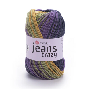 Пряжа Yarnart Jeans Crazy №8220 полухлопок, секционного окрашевания, нитки для вязания 8220 фото