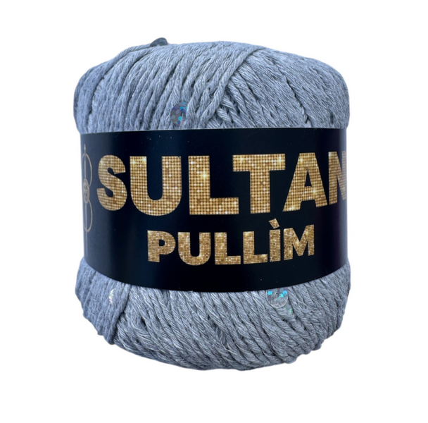 Пряжа Sultan PULLIM (Султан Пуллім) №1105 синьо-сірий паєтка в тон, пряжа бавовна з паєткою, нитки для в'язання спицями та гачком 1105 фото Пряжа Sultan PULLIM (Султан Пуллім) №1105 синьо-сірий паєтка в тон, пряжа бавовна з паєткою, нитки для в'язання спицями та гачком 1105 фото