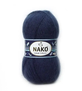 Пряжа Nako Mohair Delicate №2181/6146 тёмно-синий (полушерсть) 100 г, 500 м 2181/6146 фото