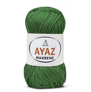 Пряжа Ayaz Makreme №7574 зелений, пряжа макраме, для сумок та декору 7574 фото