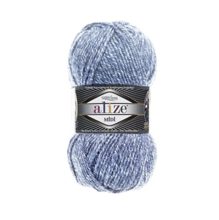 Пряжа Alize Superlana Midi (Суперлана Міді) №806 синій жаспе, напіввовна нитки для в'язання 806 фото
