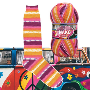 Пряжа Nako Boho Desen №82259 (шкарпеткова пряжа) 100 г, 400 м 82259 фото