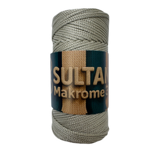 Пряжа Sultan MAKROME (Султан Макраме) №024 сіро-зелений пряжа для сумок макраме, нитки для в'язання спицями та гачком 024 фото