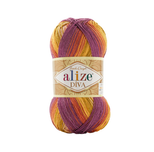 Пряжа Alize DIVA BATIK № 8027 для ручной вязки спицами и крючком 8027 фото