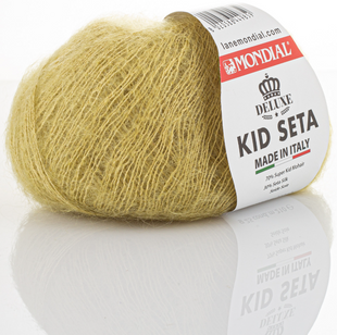 Пряжа Mondial Kid Seta №594 оливка (кід мохер, шовк) 210 м, 25 г 594 фото