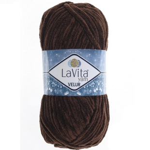 Пряжа LAVITA YARN VELUR №7203 темно-коричневый, пряжа велюр, нитки плюшевые 7203 фото