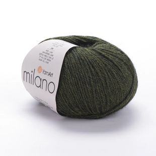 Пряжа YarnArt Milano №874 хакі, альпака з віскозою для в'язання спицями та гачком 874 фото