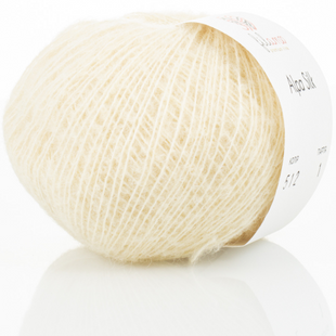 Пряжа Filamo ALPA SILK 25 №512 світлий лимон, пряжа альпака з шовком, для ручного в'язання спицями та гачком 512 фото