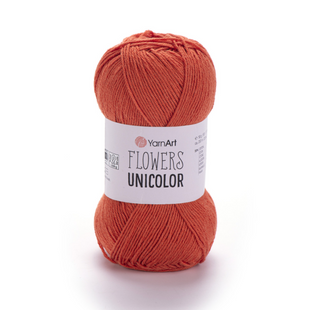 Пряжа YarnArt Flowers Unicolor №761 помаранчевий, бавовна нитки для в'язання спицями та гачком 761 фото