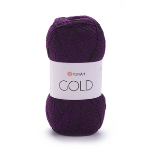 Пряжа YarnArt Gold №9006 фиолетовый, пряжа акриловая с люрексом, для ручной вязки спицами и крючком 9006 фото