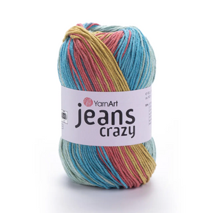 Пряжа Yarnart Jeans Crazy №8221 полухлопок, секционного окрашевания, нитки для вязания 8221 фото