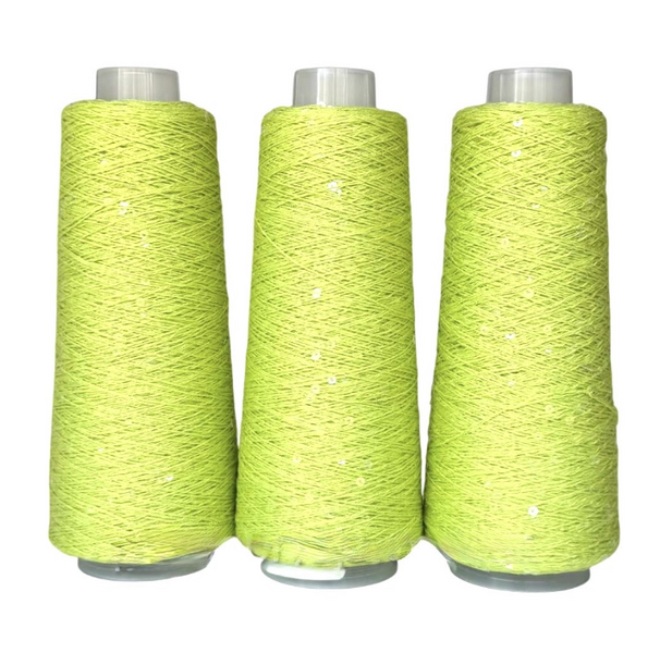 Пряжа Infinity Yarn Поетка на котоне 3 мм №225 лайм + пайетка прозрачная (100% хлопок) 100 г, 800 м 225 фото Пряжа Infinity Yarn Поетка на котоне 3 мм №225 лайм + пайетка прозрачная (100% хлопок) 100 г, 800 м 225 фото