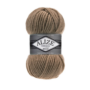 Пряжа Alize Superlana Maxi (Суперлана Макси) №466 бежевый, нитки толстые для вязания 466 фото