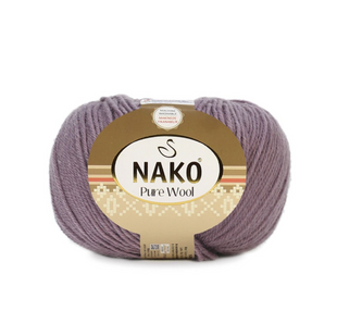 Пряжа Nako Pure Wool №10155 пыльная роза, пряжа 100% шерсть, для ручной вязки спицами и крючком 10155 фото
