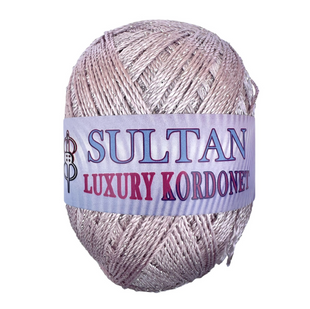 Пряжа Sultan LUXURY KORDONET (Лакшері Кордонет) №121 сіро-рожевий, пряжа з металевими блистерами, нитки для в'язання гачком и спицями 121 фото