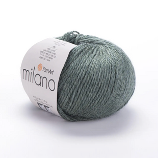 Пряжа YarnArt Milano №875 сіро-зелений, альпака з віскозою для в'язання спицями та гачком 875 фото