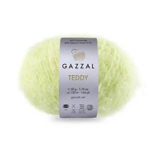 Пряжа Gazzal Teddy № 6533, 150м/50гр, 40% Superwash мериносова вовна, для ручного в'язання спицями та гачком 6533 фото