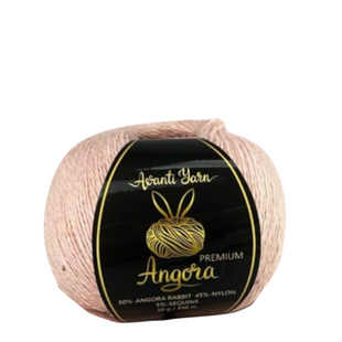 Пряжа Avanti Yarn Angora Premium №SF34-2013 персиковий (ангора, нейлон, паєтки) 100 г, 500 м SF34-2013 фото