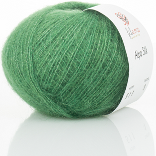 Пряжа Filamo ALPA SILK 25 №511 зелений, пряжа альпака з шовком, для ручного в'язання спицями та гачком 511 фото